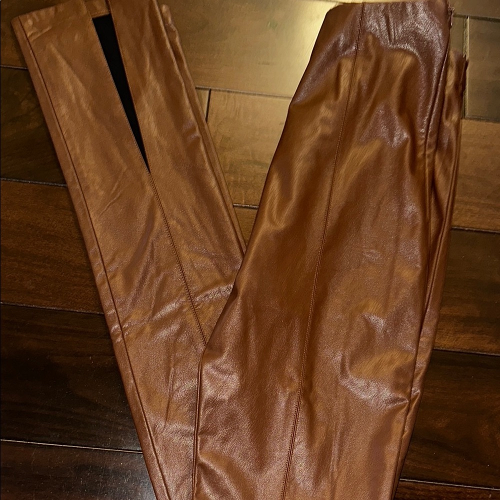 Amanda Uprichard faux leather split botom bant size xs